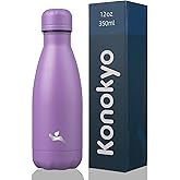 Konokyo Insulated Water Bottles,12 oz Double Wall Stainless Steel Vacumm Metal Flask for Sports Travel,Lavender
