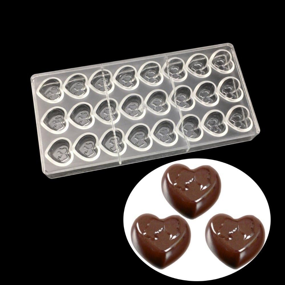 Home Bargain Polycarbonate Moulds for Chocolate 21 Cavity Heart Shape Polycarbonate Chocolate Moulds Tray