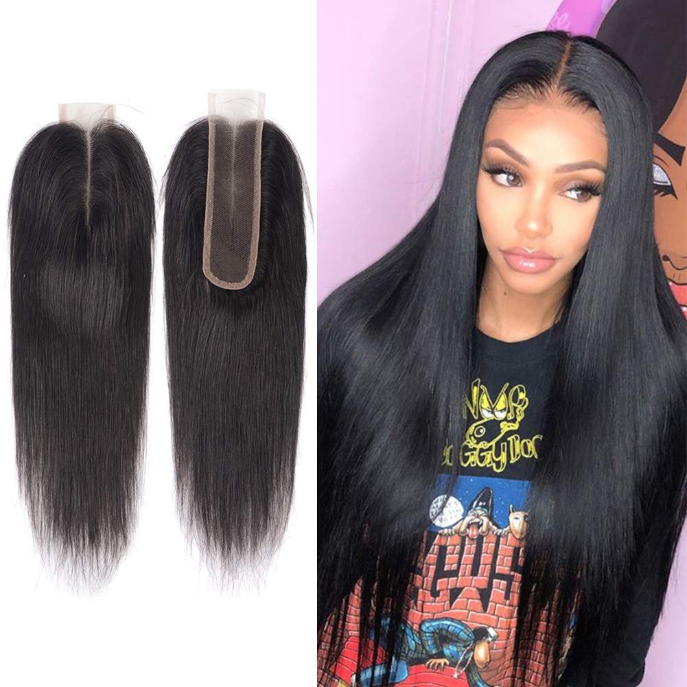 Top Hair 18 2 6closure Human Hair Closure Peruvian Straight