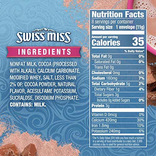 Swiss Miss Reduced Calorie Hot Cocoa Mix, 8 Packets - Image 2