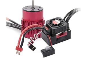 GoolRC Surpass Hobby 3650 Brushless Motor and ESC Combo, 3900KV Brushless Motor and 60A ESC for 1/10 Scale RC Car Truck Indispensable Accessory for Modification Enthusiasts