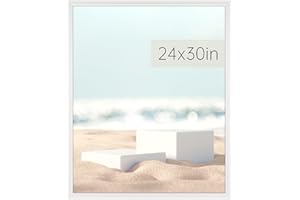 GULETHUN 24x30 Picture Frame, White Poster Frame, Home Decor Natural Gallery Frame, Horizontal or Vertical Format, Sturdy Frame and Plexiglass, Large Photo Frame Wall Art, for Photos, Artworks, Posters