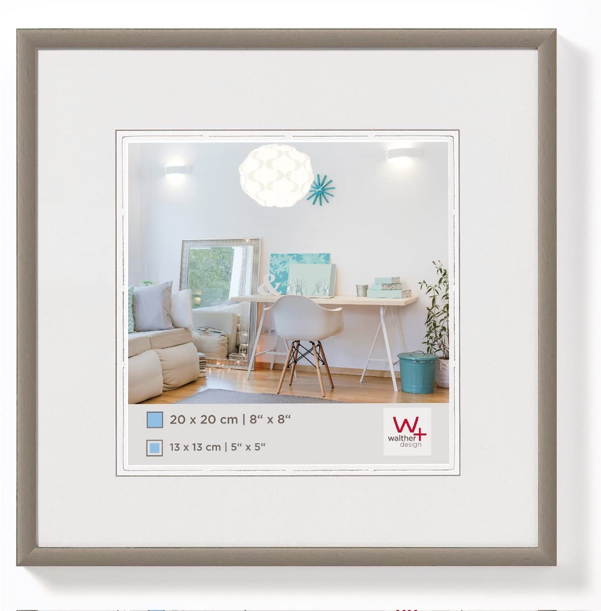 walther Design Picture Frame Steel 30 x 30 cm New Lifestyle Plastic Frame KV330D — image 1