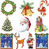 10 Pieces Christmas Cutouts Decoration Winter Cutouts with Glue Point Dots for Christmas Party Winter Bulletin Board Classroom School Home Window or Door
