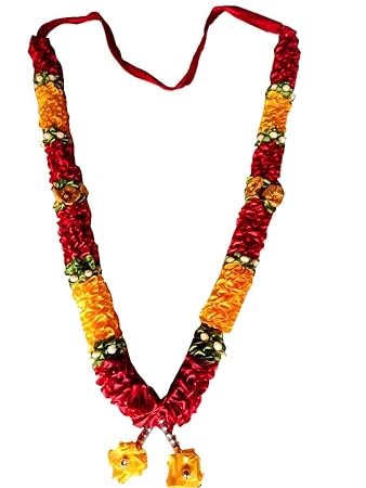 Buy ECOF Artificial Flower Maala Haar Garland for God Idols for Photo Frames (16 Inch, Multicolour) Online at Low Prices in India - Amazon.in
