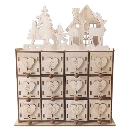 Enjoyshop Diy Wooden Christmas Advent Calendar With Small Drawers