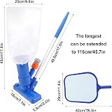 Shineyoo Pool Vacuum Cleaner Kit with 5 Poles, Brushes & Net view 3