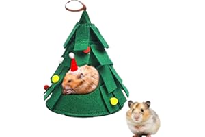 VERTUPET Hamster Hideout Christmas Pet Hammock Small Pet Tent Xmas Tree Design Guinea Pig Bed Christmas Toys Squirrel Toys Bunny Bed Hamsters Nest