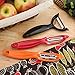 Spring Chef Vegetable Peelers, 3 Piece Set - Swivel, Serrated and Julienne Y Peeler - Stainless Steel Blade for Fruits and Vegetables