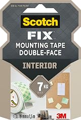 Scotch FIX Interior Double-Sided Mounting Tape 19mm x 1.5m White
