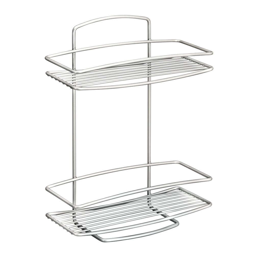 Metaltex Shelf "Onda" with 2 Stages, Silver, 26 x 11 x 35 cm