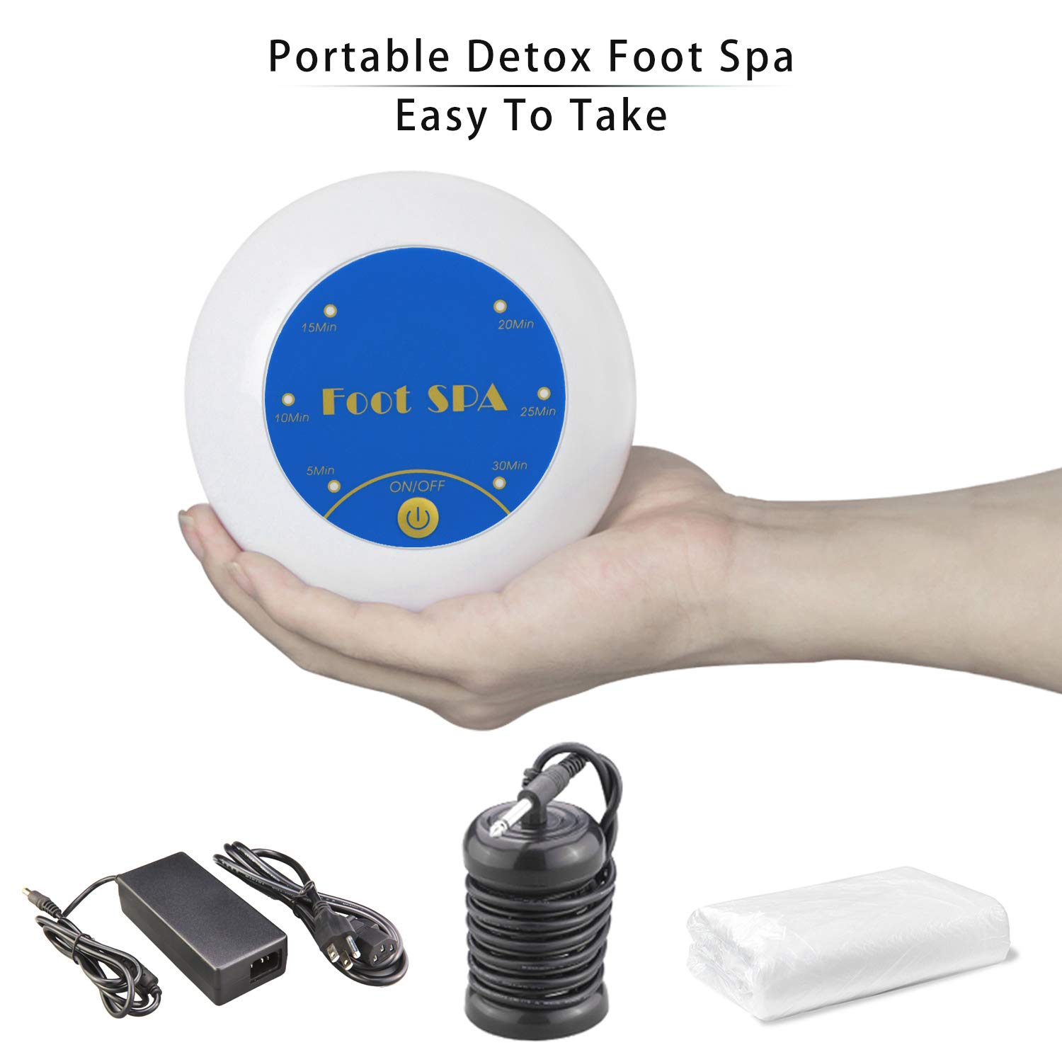 Ionic Detox Foot Bath Machine, Personal Ionic Foot Cleanse Ionic Foot Bath SPA Machine for Home Beauty Salon Spa With Basin and Two Round Arrays: Beauty