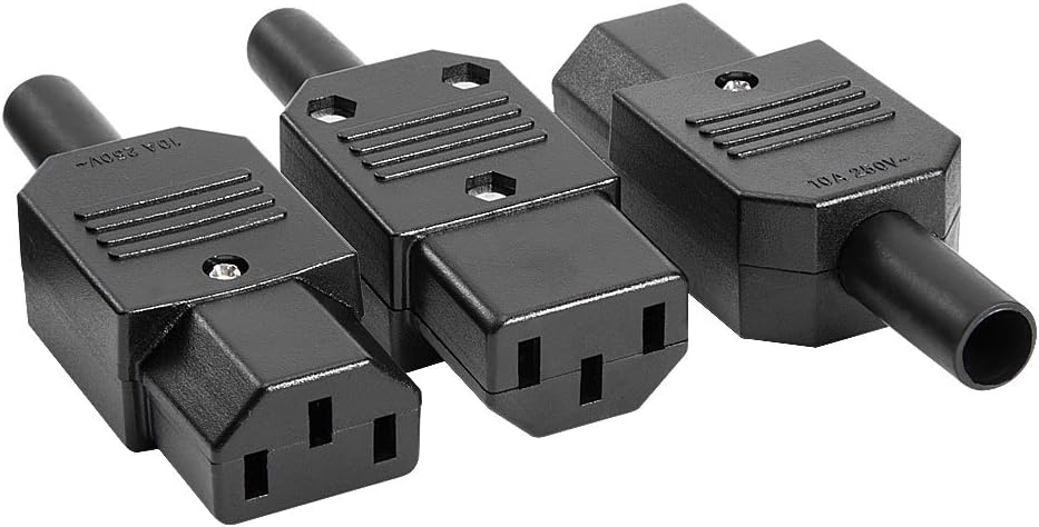 uxcell 3Pcs AC 250V 10A Female 3 Terminals IEC320 C13 Power Adapter Connector