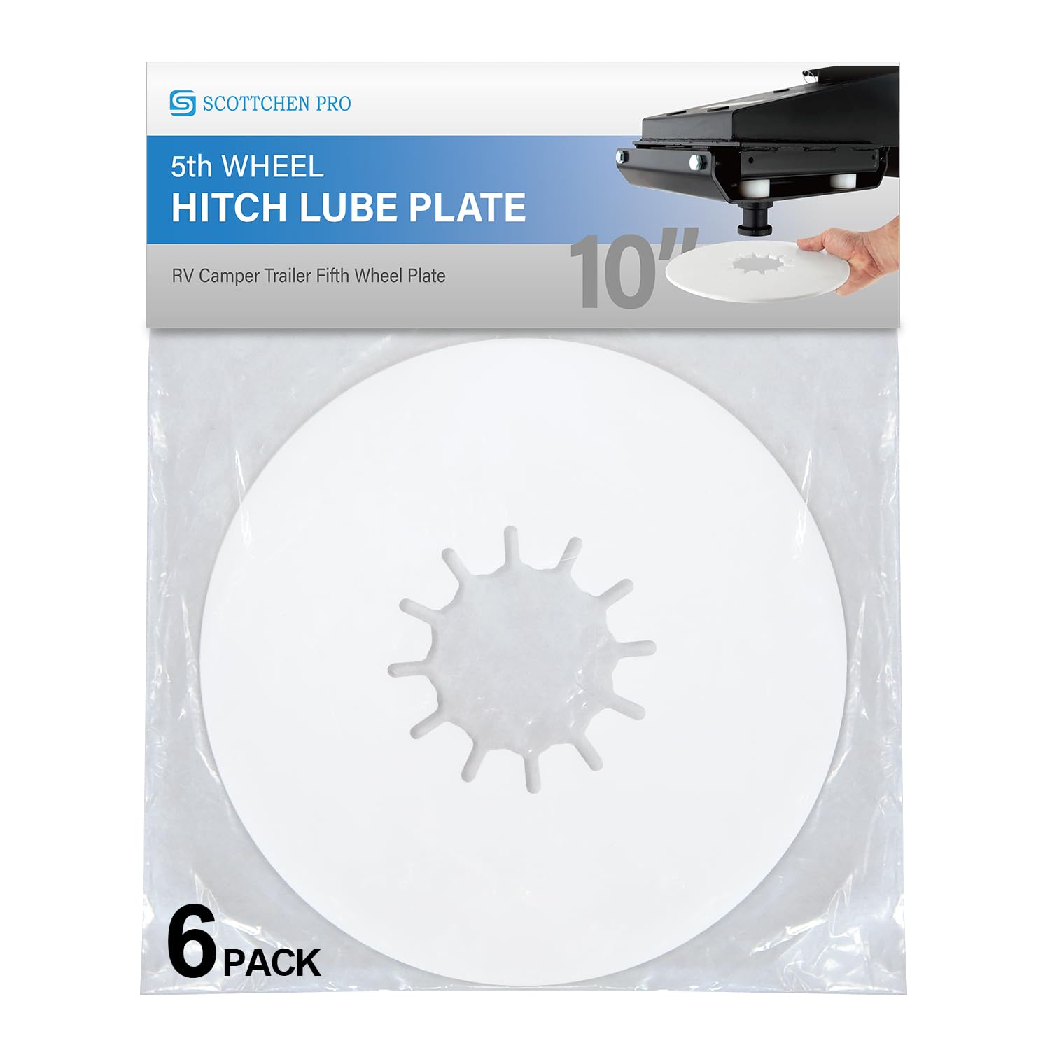 scottchen PRO 5th Wheel Hitch Lube Plate 10in RV Camper Trailer Fifth Wheel Plate - 6Pack Image scottchen PRO 5th Wheel Hitch Lube Plate 10in RV Camper Trailer Fifth Wheel Plate - 6Pack Image