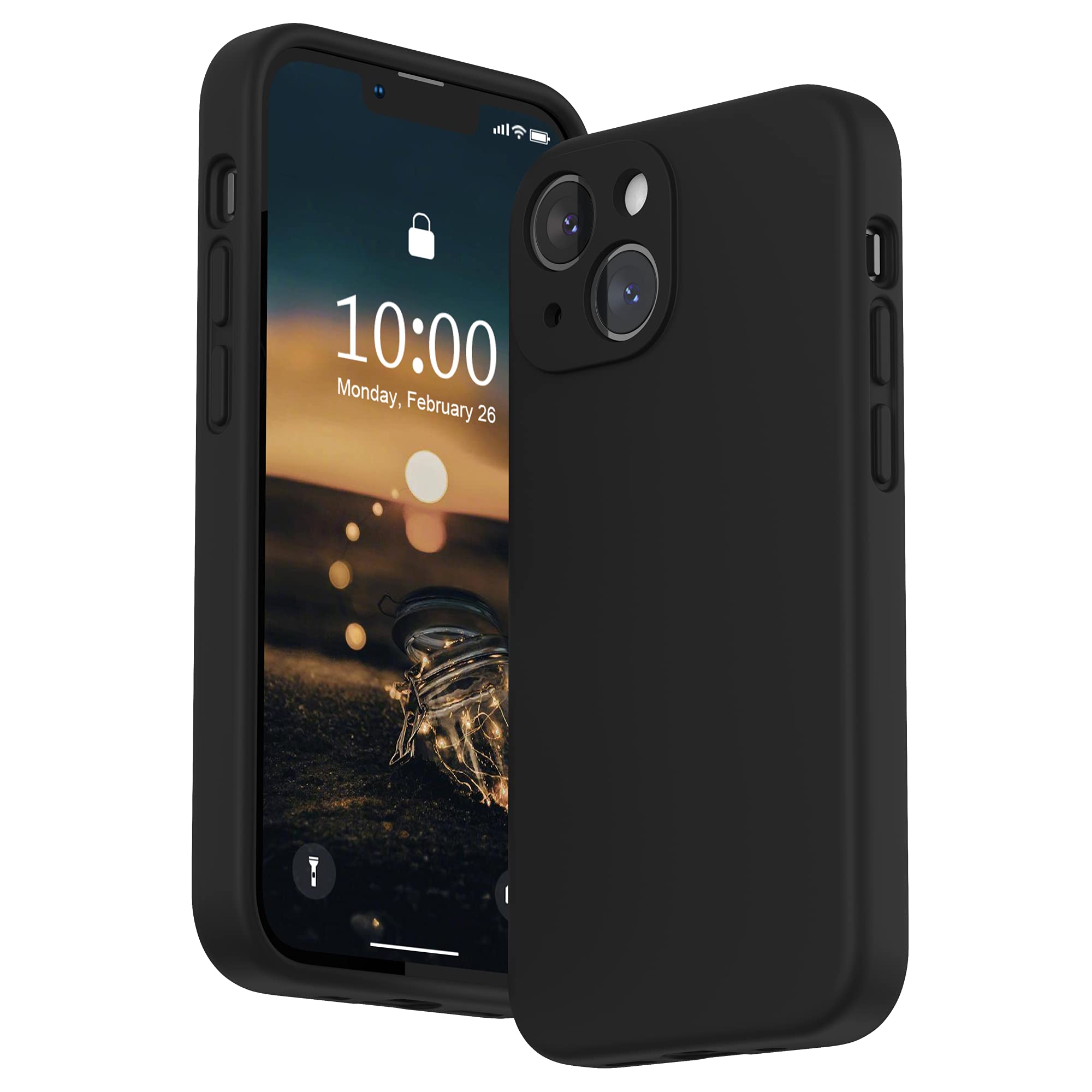 SURPHY Liquid Silicone Case for iPhone 13 mini Case, Individual Protection for Each Lens Shockproof Rubber Full Body Thickened Design for iPhone 13 mini 5.4 inch 2021, Black — image 1