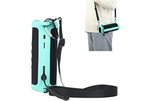 JOYSOG Case for JBL flip 6 Silicone Carrying Case Protect Pouch Sleeve Protector Cover Travel Bag with Shoulder Strap for JBL FLIP 6 Bluetooth Speaker (Green)