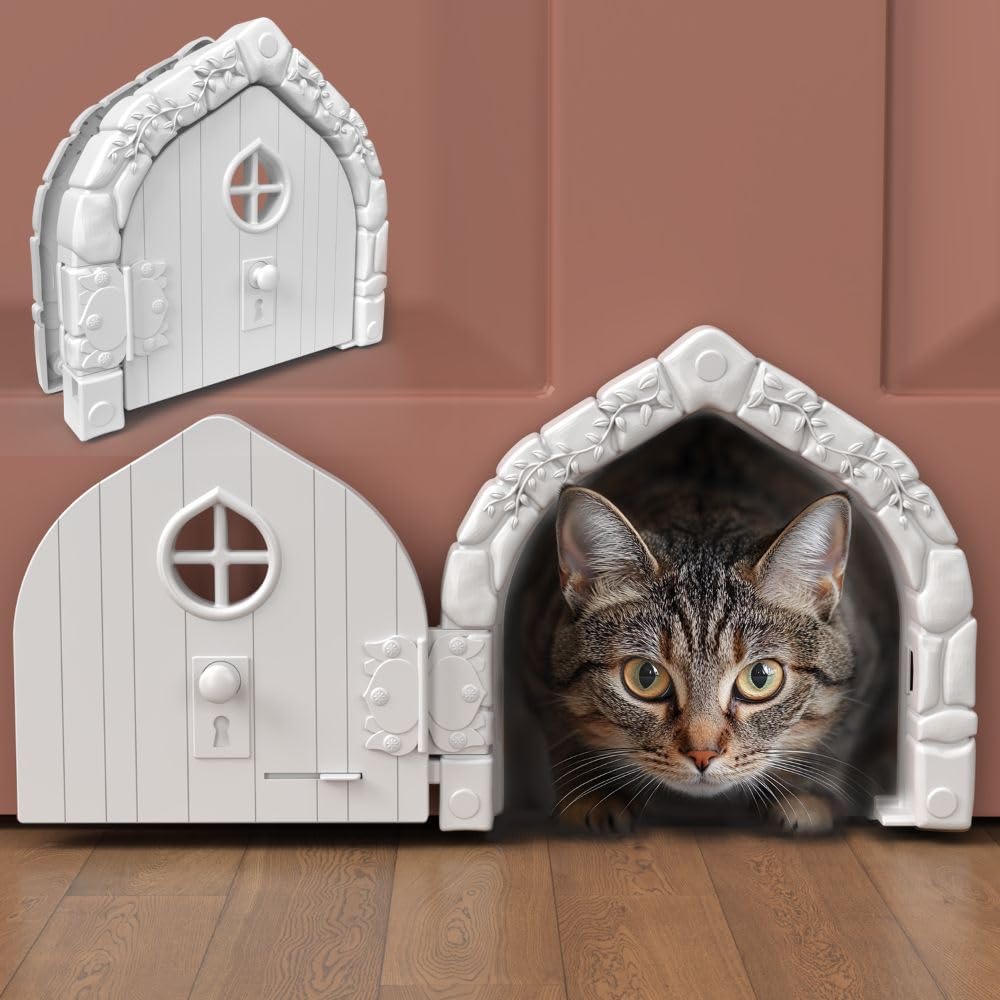 Photo 1 of Fairy™ Door Interior Pet Door - Large Cat Door for Cats Up to 20 lbs, Durable & Versatile Indoor Kitty Door for Solid or Hollow Core, Stylish Cat Hole, Comfortable, Easy Install, with Tight Lock