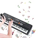 TianYaer Teclado Electrónico Piano 61 Teclas, Teclado de Piano Portátil con Micr