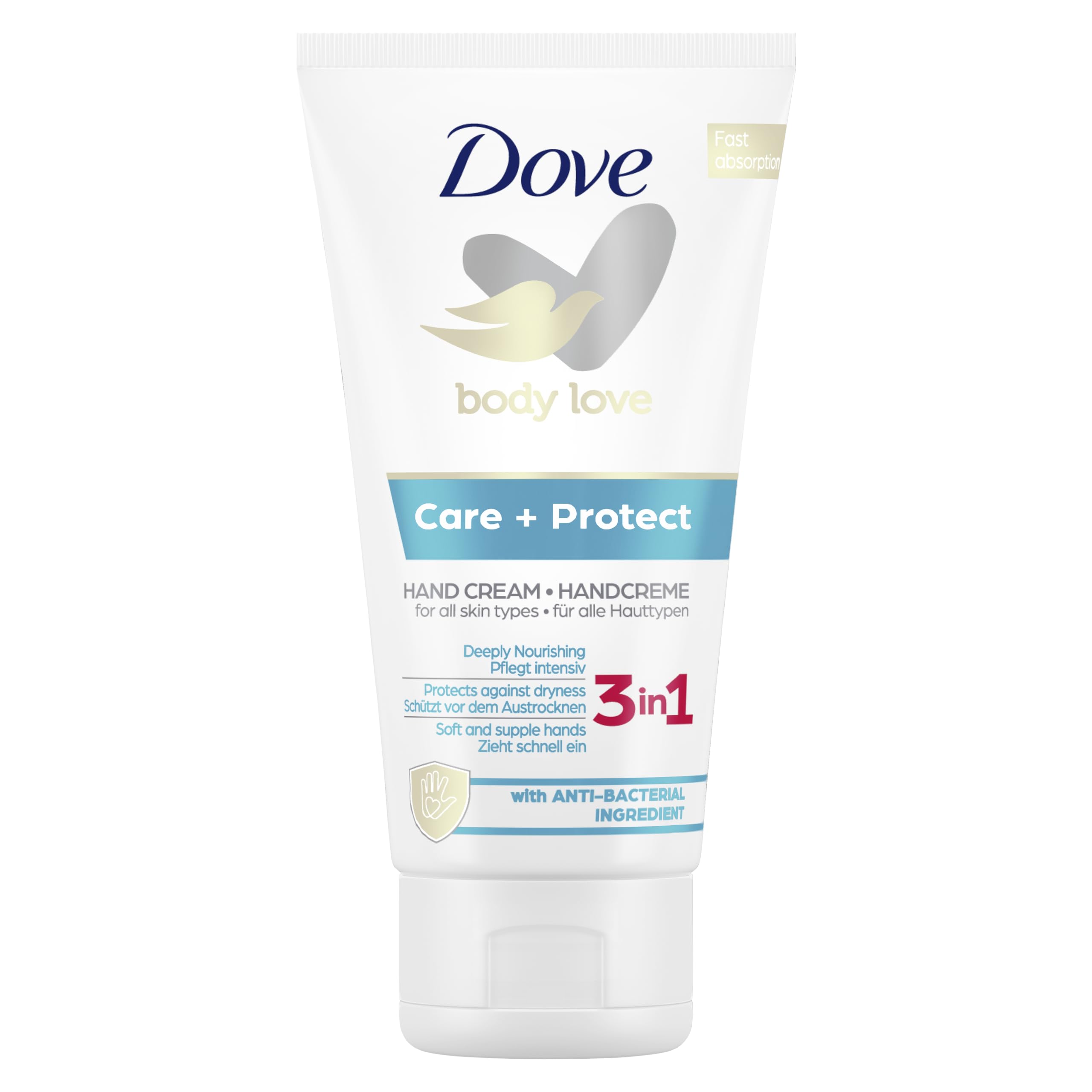 Dove Care and Protect Hand Care (Nourishing Hand Cream Against Dry Hands with Antibacterial Ingredient), 1 x 75 ml