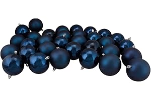 Northlight 60ct Sapphire Blue Shatterproof 2-Finish Christmas Ball Ornaments 2.5" (63mm)