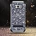 UARMOR Case for Samsung Galaxy S8 Plus / Galaxy S8+, Luxury Glitter Bling Rugged Shockproof Dirtproof Stand Hybrid Slim Sparkle Shiny Faux Leather Chrome Hard Case Cover, Black
