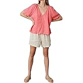 VELVET BY GRAHAM & SPENCER Women's Callin Puff Sleeve Woven Linen Top, Basil