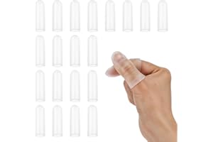 INNOHHUSTLE Gel Finger Cots, 20 Pcs Silicone Finger Protectors Rubber Fingers Tips Protector Covers Fingers Gloves Guard Breathable Fingertip Protector for Cracking Calluses Blisters Protect