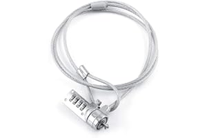 Zopsc 1.2m Combination Cable Lock Cable Chain 4 Digital Password Theft Deterrent for Desktops Laptops Projectors and Other Devices