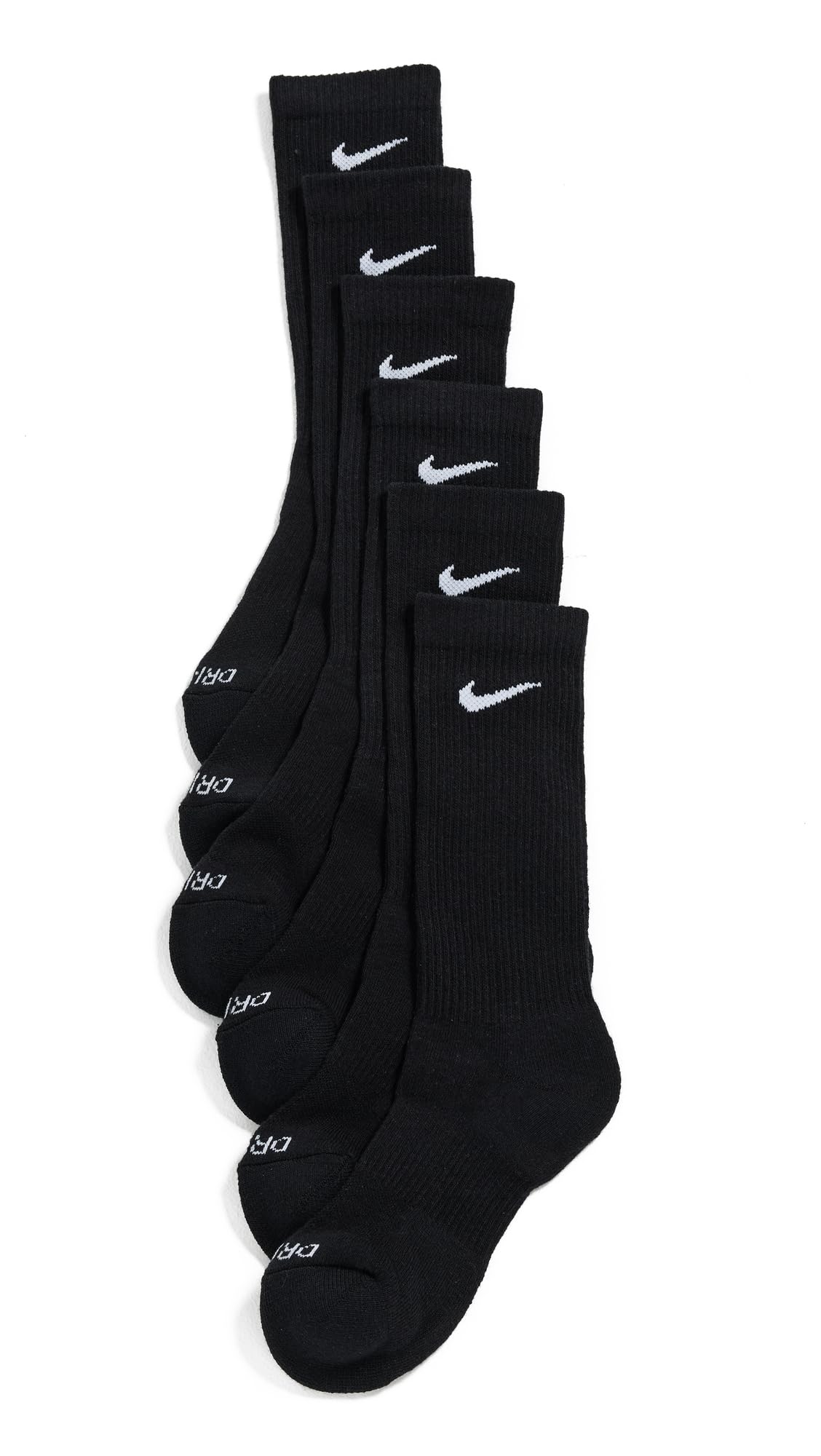 Photo 1 of Nike Everyday Plus Cushioned Training Crew Socks 6-Pack Black