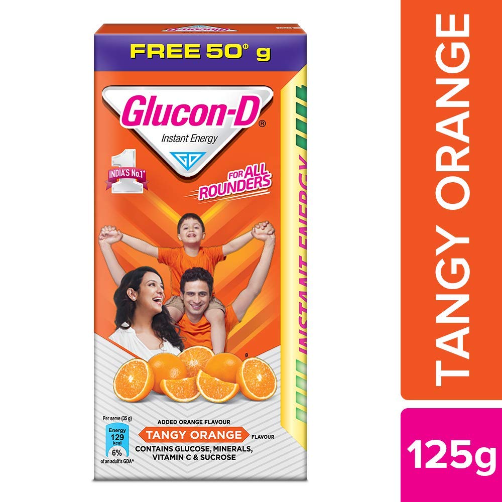 Buy Glucon D Instant Energy Health Drink Tangy Orange 75gm Refill (Extra 50gm Free) Online at