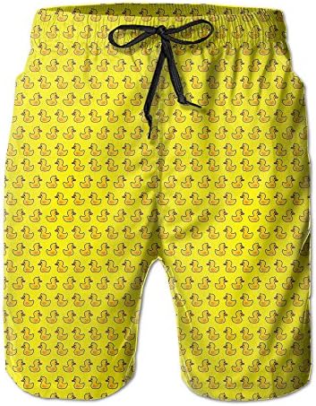 Surferio Men's Quick Dry Cute Funny Rubber Duck Beach Shorts Swim Trunks Beach Board Shorts XL