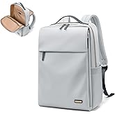 GOLF SUPAGS Travel Laptop Backpack for Women Airline Approved for Work College Travel Multi-Functional Casual Daypack Teacher Nurse Bags Fits 15.6 Inch Notebook (Pale Grey)