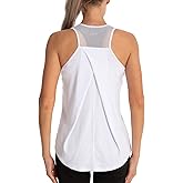 Aeuui Womens Workout Tops for Women Racerback Tank Tops Mesh Yoga Shirts Athletic Running Tank Tops Sleeveless Gym Clothes