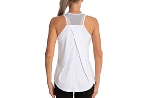 Dawnrole Tank Tops for Women Athletic Sleeveless Yoga Shirts Mesh Running Workout Tops Women Racerback Gym Clothes