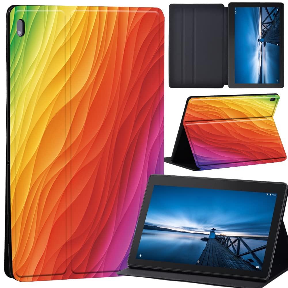 Case for Lenovo Tab M10 TB-X605F/ TB-X605L/ TB-X505F/ TB-X505L - Leather Stand Cover Case for Lenovo Tab M10 10.1-Inch Tablet (rainbow river)