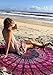 Resulzon Round Beach Tapestry Mandala Indian Boho Hippie Throw Beach Blanket Beach Towel Shawl, Cotton Table Cloth Multifunctional Mat Great for Beach Party, Travel Picnic (Purple)