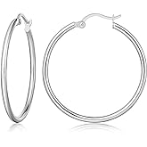 Limerencia Large Titanium Hoop Earrings for Women Hypoallergenic Thin Round Earrings F136 Implant Grade Titanium Hoops for Sensitive Ears