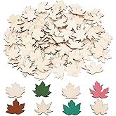 OLYCRAFT 99pcs Wooden Maple Leaf Cutouts Unfinished Blank Wood Slices Maple Leaves Wood Pieces Wooden Cutout Ornaments for DIY Crafting Gift Tags Autumn Party Decorations