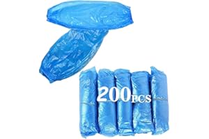 Aisetmoon 200Pcs Disposable Arm Sleeves, Plastic Oversleeves Protector PE Sleeve, Elastic on Cuff for Arm Protection, Disposa