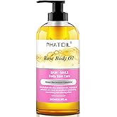 PHATOIL Rose Body Oil with Pump, 260 ml (8.8 fl.oz) Premium Quality Massage Oil for All Skin Types, Blends of Natural Plant Oils and Essential Oils, Rose Oil Scented Body Oils for Women and Men