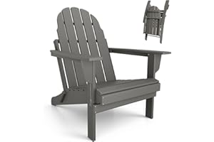 Mdeam Folding Adirondack Chair - Foldable Fire Pit Chair for Garden, Terrace, Patio, Balcony & Outdoors - Waterproof HDPE Fir