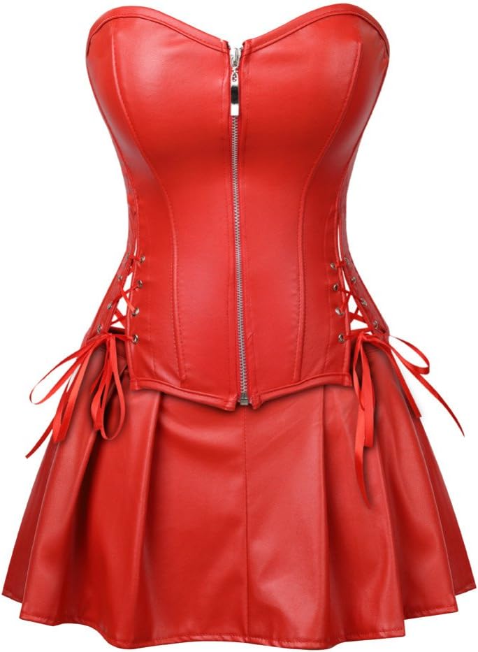 TNASA Women's Gothic Steampunk Basque Corsets and Bustiers Dress