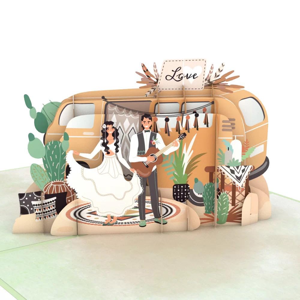 CardPop Wedding Pop Up Card. 3d Card for Anniversary, Valentines, Couples