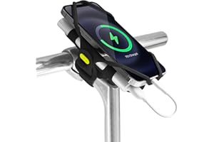 【Bone】 Bike Phone Mount Universal 2 in 1 Phone Holder for Bike, Charger Mount Stem, Bike Accessories for iPhone 13 12 11 Pro Max Samsung S20 S21, Fit 4.7"-7.2" Phones (Bike Tie Pro Pack 2-Black)