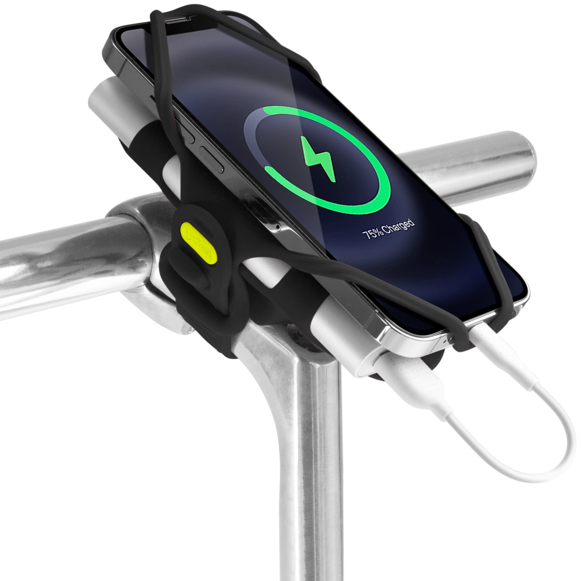 【Bone】 Bike Phone Mount Universal 2 in 1 Phone Holder for Bike, Charger Mount Stem, Bike Accessories for iPhone 13 12 11 Pro Max Samsung S20 S21, Fit 4.7