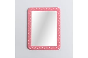 GENERIC Ethiques Magnetic/Multi Surface Locker Mirror(Pink Polka) 5" x 7" Small Mirror for Locker, School Locker, Travel & Luggage, Bathroom, Household, Locker Accessory, Toolbox or Office Cabinet