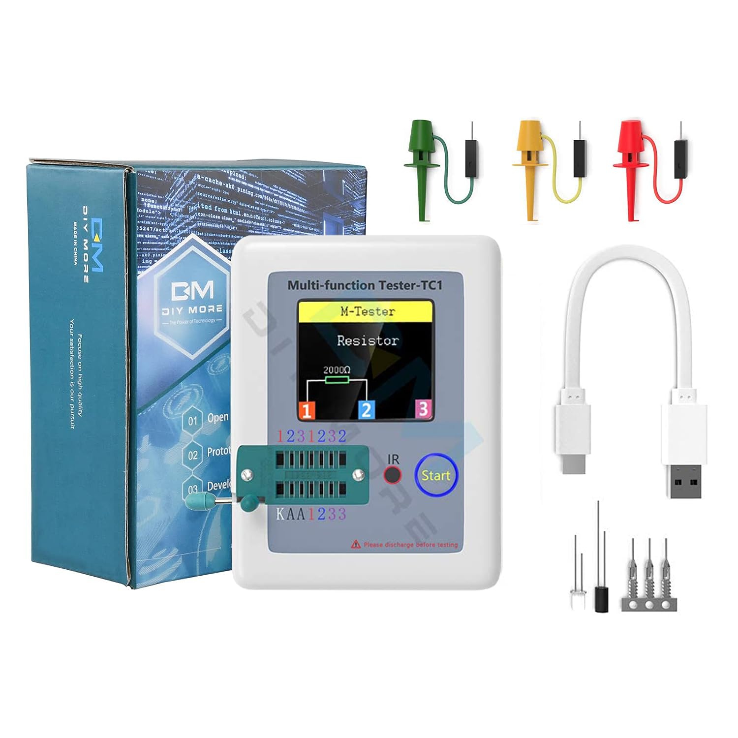 Photo 1 of diymore LCR Meter Transistor Tester,Transistor Meter,LCR-TC1 Multi-Function Transistor Capacitor Tester ESR Tester Full Color Display Automatic Checker Detector for Diode Triode LCR ESR NPN PNP