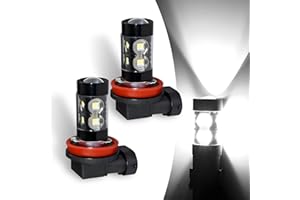 ZBGUN Pack-2 Car H11 LED High-power Fog Lamp, CREE Chipset 360 Degree No-dead-angle Lighting Bulb, Alloy Earthquake-resistant Fast Heat Dissipation Lamp Housing, Universal for Most Cars (White)