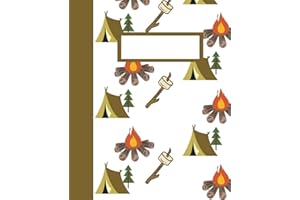 Camping Themed Composition Notebook For Outdoor Enthusiasts, Hikers, Nature Lovers, 100 College Ruled Pages Journal