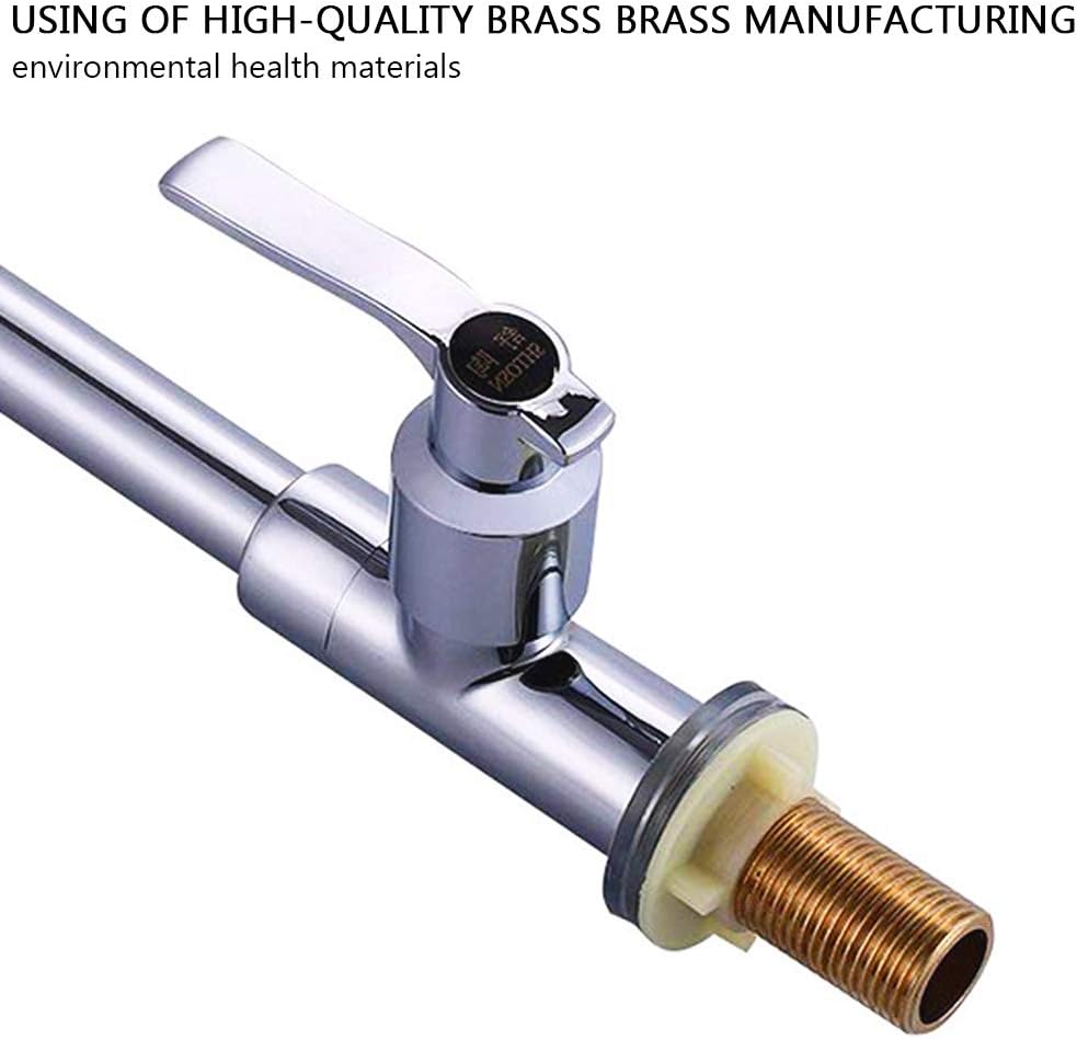 Cold Water Sink Faucet Single Handle One Hole High Arc Deck Mount Stainless Steel Bar Faucet for Kitchen Garden Outdoor Boat Camper Easy Install Chrome - - 